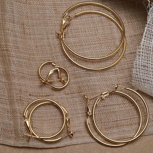 ALLNEWME 8 Designs Hollow Circle Matter Gold Dangle Earrings for Women Girls Big Small Round Geometric Earrings Causal Jewelry
