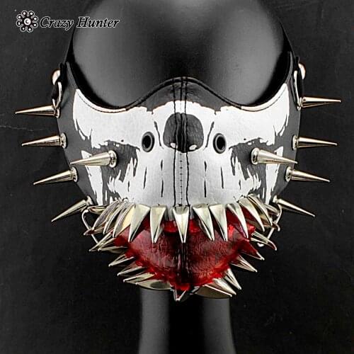 Cool Vampire Spike Studded Biker Rock Mask Cosplay Steampunk Masquerade