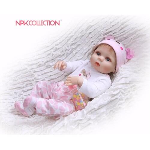 NPK 55cm Soft Silicone Reborn Baby Doll Toy Lifelike For Girl Full Vinyl Body Newborn Girls Doll Birthday Gifts Xmas Gifts