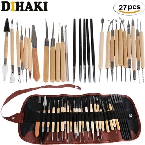 27Pcs Professional Clay Sculpting Tools set with bag Modeling carving Clay Tool Home Combination Wood Working Hand Tool kit