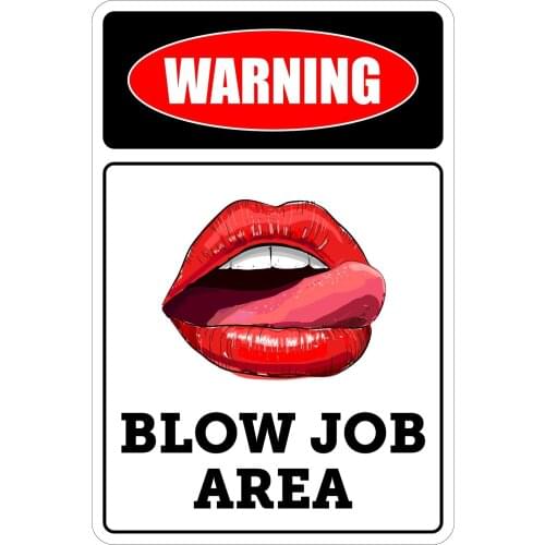 StickerPirate Blow Job Area Warning 8" x 12" Funny Metal Novelty Sign Aluminum NS 2022
