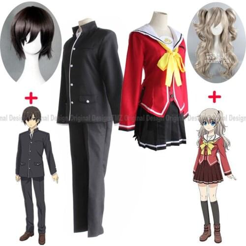 Charlotte Angel Beats Cosplay Dress Otosaka Yuu Tomori Nao Costumes School Uniforms Black Halloween Christmas Party Sailor Suits