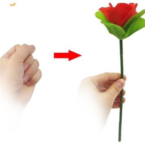 Folding Rose Magic Tricks Flower Appearing Close-Up Stage Street Illusion Gimmick Props Toys for Kids Surprise To Your Lover