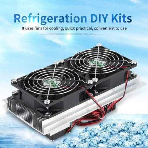 200 x 115 x 8.5mm 120W Thermoelectric Peltier Refrigeration Semiconductor Cooling System Kits Double Fan