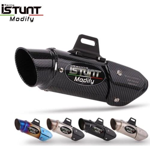 ISTUNT 51mm 60mm Universal Motorcycle Exhaust Escape Modified Muffler Pipe for msx bws Pcx 125 GSR 600 502C cbr1000 zx6r r6 zx6r