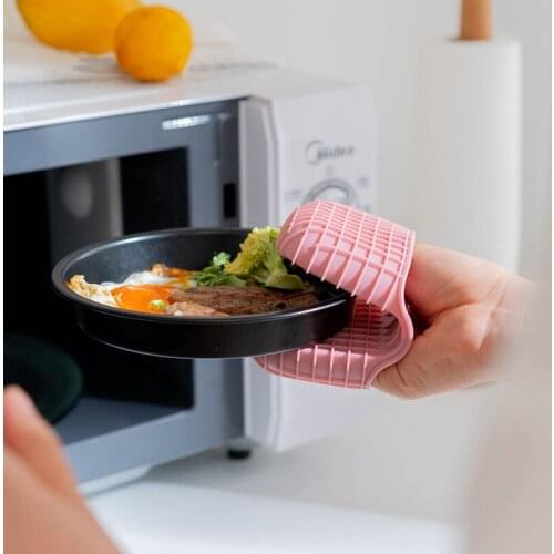 Kitchen Barbecue Thicken Silicone Gloves Oven Heat Insulated Anti Scald Microwave Non-slip Pot Bowl Hold Clip Baking Oven Mitts