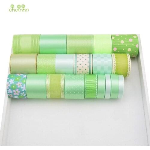 High quality,Mix 20 Designs,Green Ribbon Set For DIY Handmade Gift&Craft Packing,Hair Ornament Accessories,Package 20 Yard,HB039