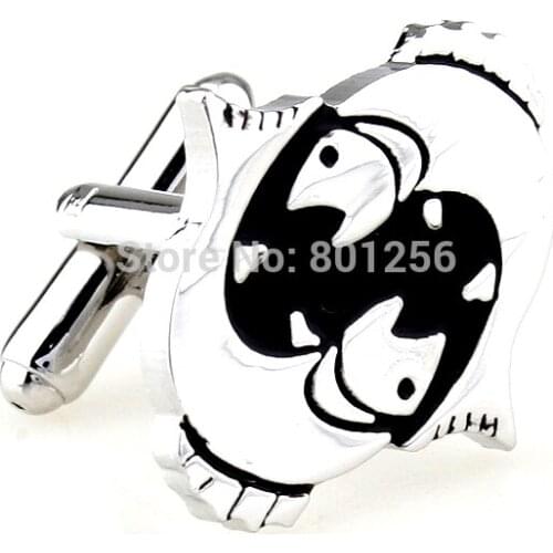 Free shipping Constellation Cufflinks black color Pisces design copper material men cufflinks wholesale&retail