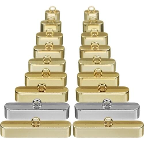 10pcs Fashion Metal Alloy Clasps With Hole Gold Silver Color fit Leather Bracelet Necklace Connector DIY Jewelry Making