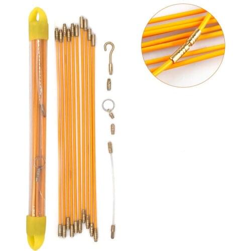 10pcs Glass Fiber Puller Through Wall Wire Diameter 4mm Single Length 33CM Wall Tool Electrical Wire Cable Pulling