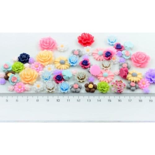 100% Buyer Satisfaction Products 50pcs Mixed Resin Cabochon Rose Flower Craft Embellishment Flatback Decor