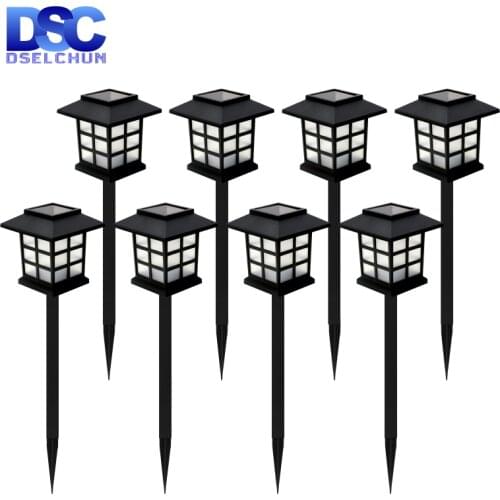 2/4/6/8pcs Led Lawn Lamp Solar Pathway Lights Landscape Waterproof Outdoor Yard Buried Decoration Night Lights Garden Floor Lamp