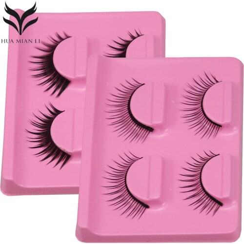 2 Pairs False Eyelashes 2 Types Natural Long Black Terrier Fake Eyelashes Dense/Sparse Paragraph Makeup False Eyelashes Kit