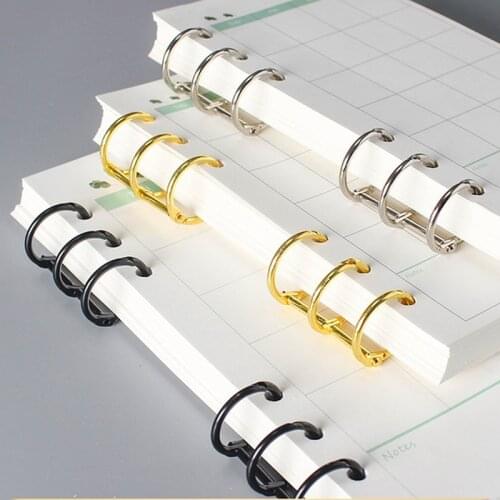 2Pcs 3 Holes Metal Binders Rings Gold File Folder Spiral Binding Clips Scrapbook Album Notebook Binder Calendar Office Supplies