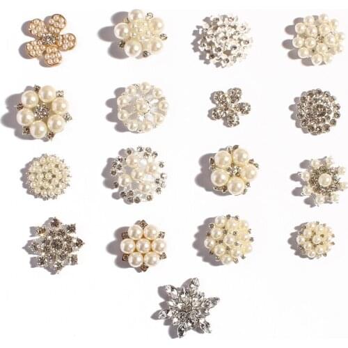 2PCS Fashion Clear Crystal Flatback Buttons For Ornaments Wedding Decoration Super Bling Metal Rhinestone Button For Home