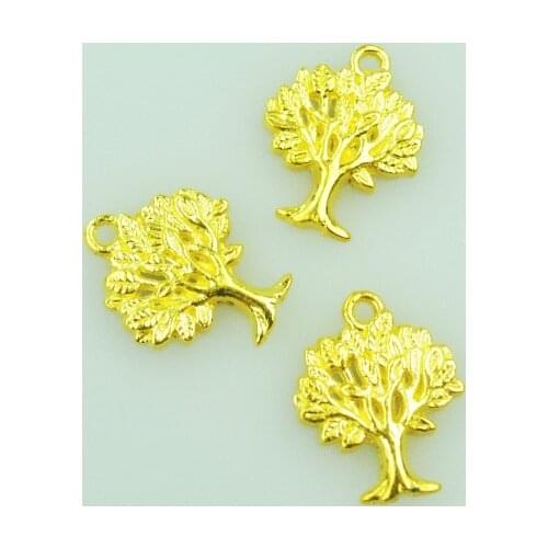 20pcs/lot Fashion gold color Alloy tree Charms Fit Pendants & Necklace Jewelry Findings DIY Handcraft 21*17mm 4105A
