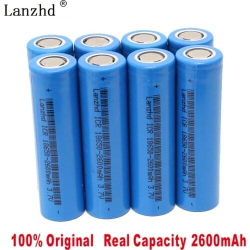 8PCS 18650 Rechargeable battery 18650 lithium 3.7V ICR18650 2600mAh Li lon Batteries Li-lon 26F Rechargeable 2020 NEW Battery