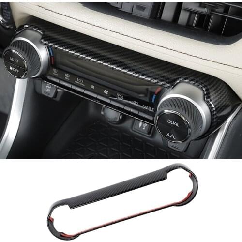 ABS Carbon Car Interior Center Console Air Condition AC Switch Button Panel Cover Trim For Toyota RAV4 RAV 4 XA50 2019 2020 2021