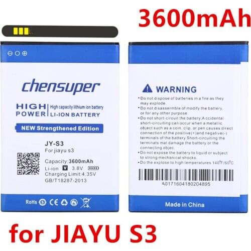 Chensuper 3600mAh High Capacity JY S3 / JY-S3 Battery for JIAYU S3 Battery Free Shipping + Tracking Number