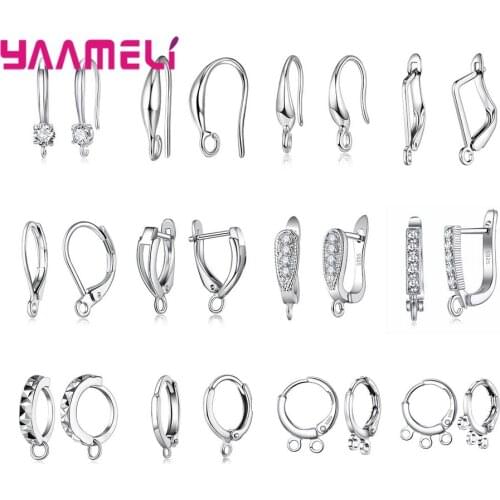 12 Designs Mixed High End 925 Sterling Silver Crystal Jewelry Findings Hot Sale Earrings DIY Making Components Accessories