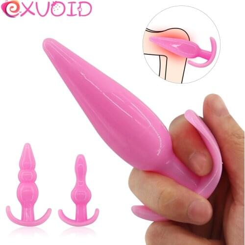 EXVOID Anal Plugs G-spot Prostate Massager Anal Beads Jelly Smooth Adult Products Sex Toys for Couples Women Men Gay Sex Shop