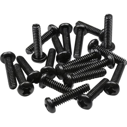 Musiclily Basic 3.5x18mm Metal Metric Thread Tele Bridge Pickup Mounting Screws, Black (Set of 20)