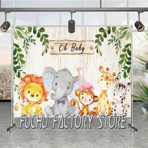 Baby Birthday Party For Tropical Jungle Forest Animal Safari Backdrops Baby Shower Photocall Photography Background Photo Studio
