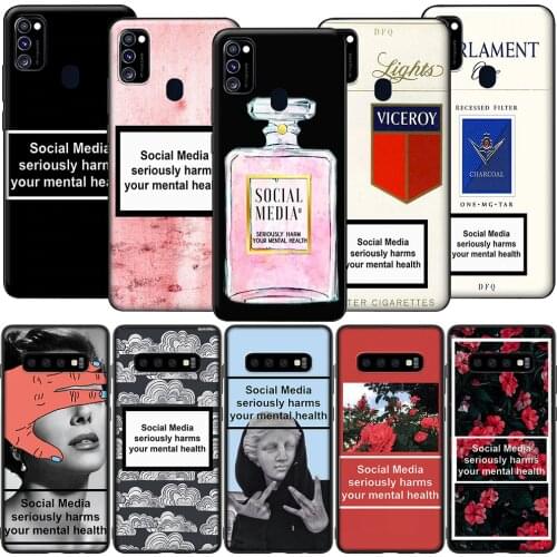 GX223 Social Media Harms Your Health Case for Samsung A6 A7 A8 Plus A9 A10 A20 A30 A40 A50 A60 A70 A01 EU A11 A21S A31 A41