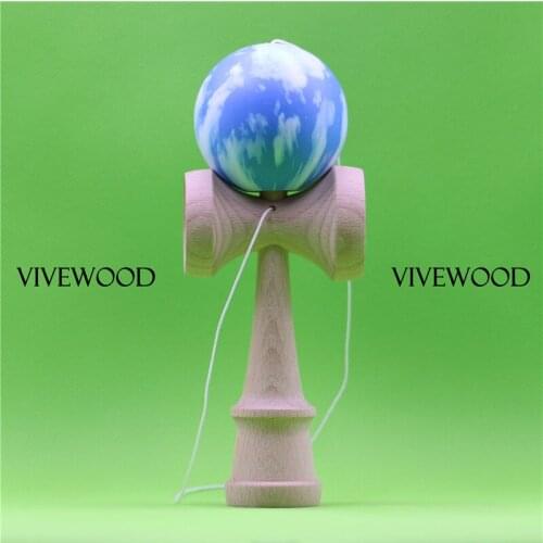 Ken 2.0 Bigger CUPS Kendama,22MM Bevel TAMA with Blue Sky and White Clouds,more Durable Sarado,22MM Bevel easy to Stick Into