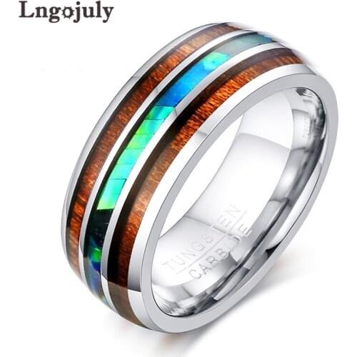 Top Quality Mens Ring Tungsten Carbide Rings Bands Wedding For Party Jewelry Engagement Tungsten Wood Grain Gentleman Ring