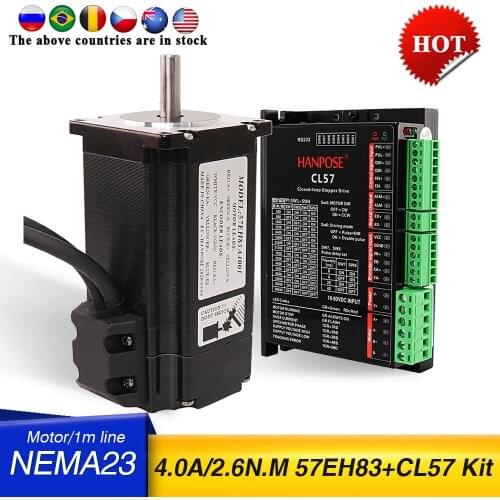 57EH83A4001 Hybrid Step-servo CL57 Driver kit 57X83mm Nema23 Closed Loop 4.0A 2.6N.M 57CME26 Servo motor Stepper Motor for CNC