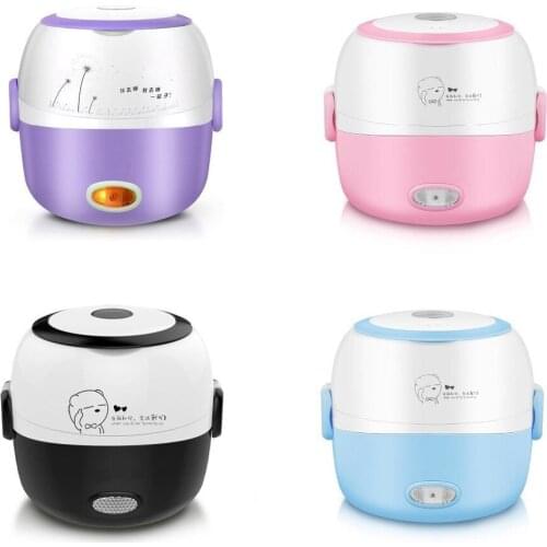 Lunch Box Heated Food Containers 110v 220v Electric Box Lunch Purple Container for Food Stainless Steel Bento Box