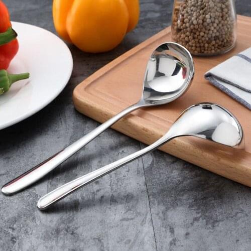 Creative 304 Stainless Steel Soup Spoon Deepen Thickened Large Capacity Tablespoon Kitchen Cooking Tool for Sauce, Broth, Gravy1