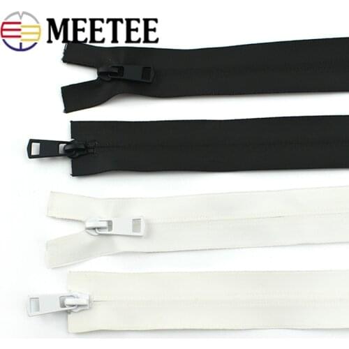 Meetee 2pcs 20-150cm 5# Nylon Invisible Waterproof Zipper Double Head Open-End Zip DIY Outdoor Jacket Garment Sewing Accessories