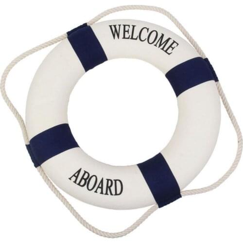 Nautical Life Ring Crafts Navy Mediterranean Sea Lifebuoy Wall Stickers Hanging Lifebuoy Decoration For Bar Home Decor Props