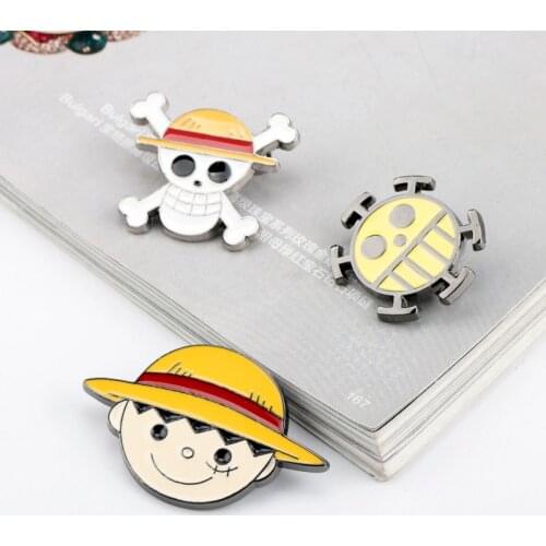 Cartoon One Piece Skull Cosplay Alloy Brooch Fashion Novelty Funny Denim Coat Shirt Backpack Lapel Pin Badge Gifts