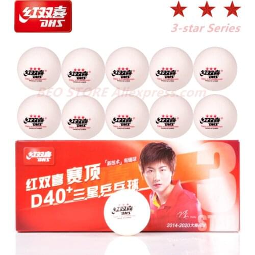 DHS 3 Star D40+ Table Tennis Ball 3-STAR New Material ABS Seamed Poly Plastic Original DHS Ball 3 Star Ping Pong Balls
