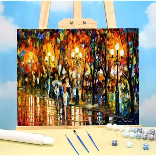 Night Rainbow DIY Painting By Numbers Package Oil Paints 40*50 Paiting By Numbers New Design For Wholesale