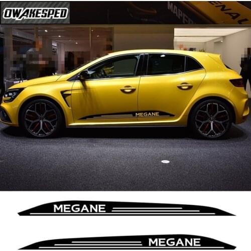 For-Renault Megane GT RS 2015-2019 Auto Door Skirt Sticker Racing Styling Vinyl Decal Accessories Both Side Car Sport Stripe