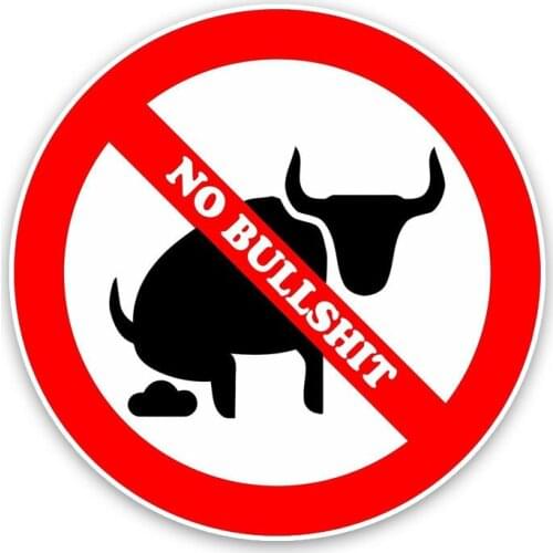 Hot Interesting Cover Scratches Car-Stickers Set of No Bullshit Warning for Bumper S Decal Auto Exterior Decoration KK13*13cm