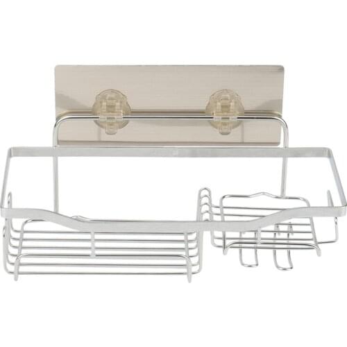 2Pcs Wall Mounted Bathroom Basket 304 Stainless Steel Shower Caddy Storage Shelf for Shampoo Soap Holder