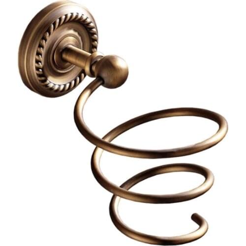 Bathroom Wall Shelf Wall-mounted Hair Dryer Rack Storage Hairdryer Support Holder Spiral Stand Holder