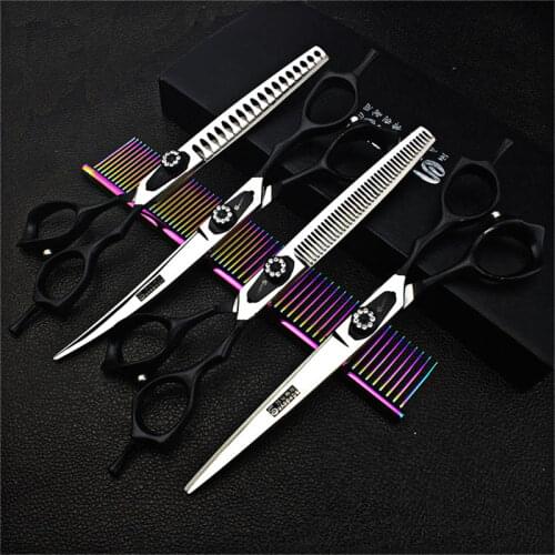 Genuine professional pet grooming scissors tool set 6 inch 7 inch Hair Scissors poodle trimming scissors