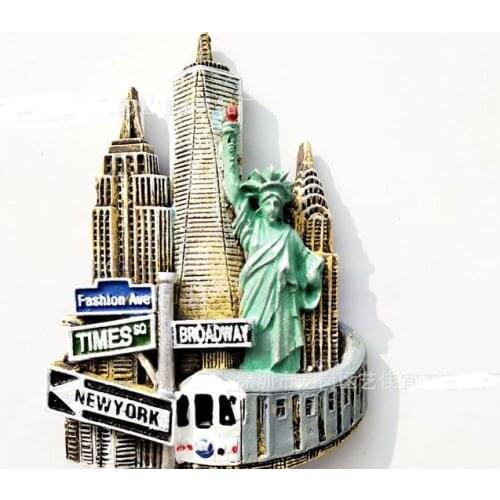 New York landmark building 3D three-dimensional tourist souvenir refrigerator stickers