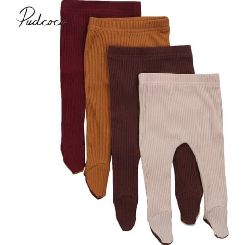 Newborn Baby Girl Boy Solid Knitted Long Pants, Footies Tight Anti Slip Pantyhouse for 0-12M Baby of Autumn and Winter Wear