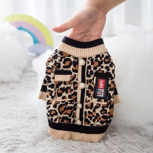 Leopard Coat Pet Dog Clothes Fashion Jacket Clothing Dogs Small Costume Cute Warm Chihuahua Print Winter Yollow Boy Mascotas