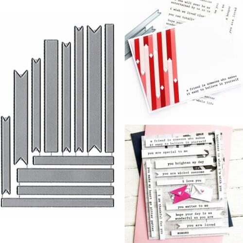 Strips Slimline Rectangle Banner Metal Cutting Dies Set For DIY Scrapbooking Making Template Die Cut 2020 New