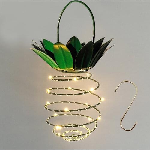 Garden Solar Lights Pineapple Solar Path Light Hanging Outdoor Decor Waterproof Fairy Lights Iron Wire Art Wall lamp