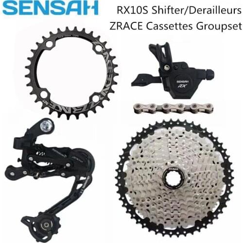 SENSAH MTB Bike Derailleur Shift 5 Kit RX 10S Shifter+Rear Derailleur+42T/46T Cassette+YBN X10 Chain Group Set, PCR BEYOND M6000