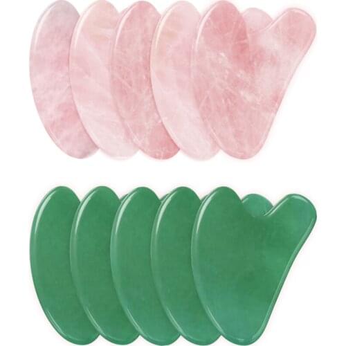 Gouache Scraper Massager for Face Beauty Care Anti-aging Natural Jade Rose Quartz Gua Sha Tool Facial Massage Guasha Board